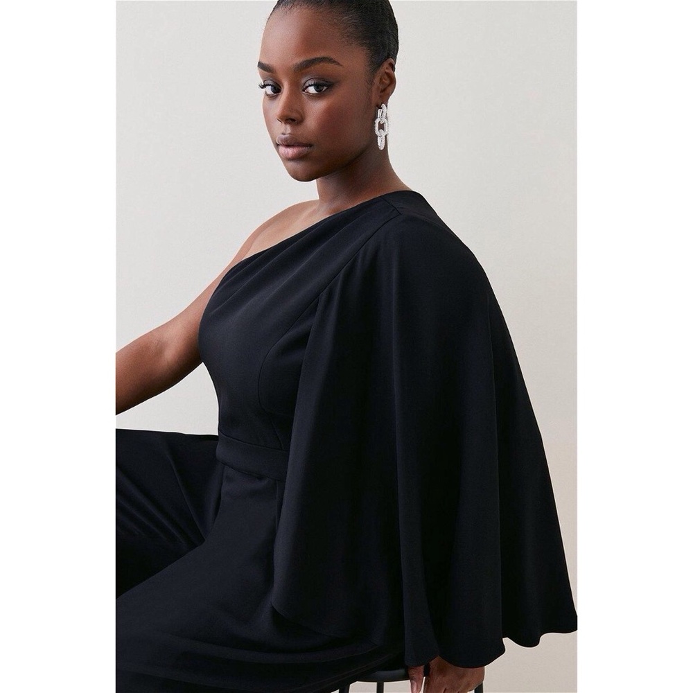 KAREN MILLEN Women’s Plus Size One Shoulder Cape Jumpsuit. NWT